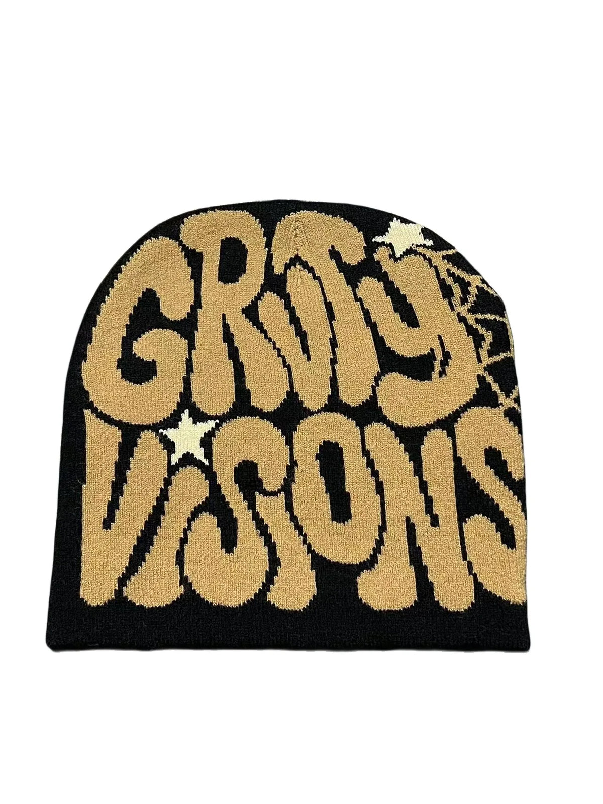 Graphic Knit Beanie, Unisex Y2K Winter Hat