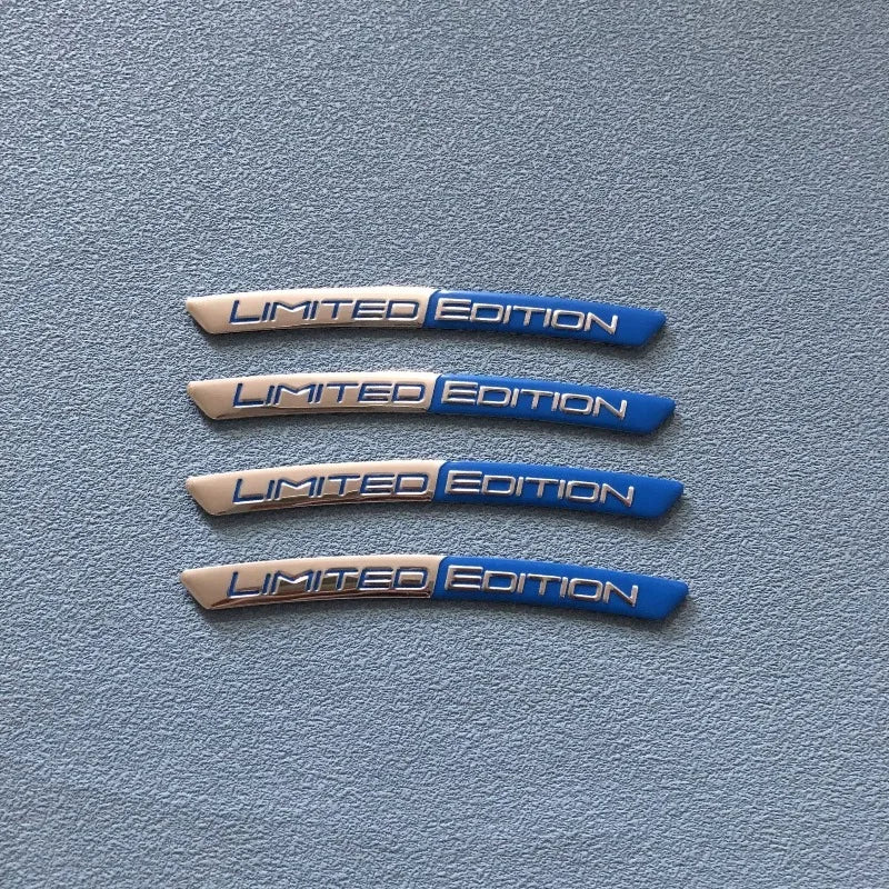 4 Pc Aluminium Alloy Car Hub Stickers, Rim Decorative Strips