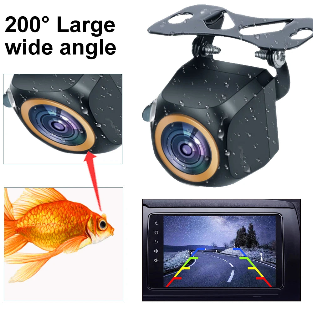 AHD 1080p Car Reversing Camera — 200° Fisheye Lens, HDR Night Vision, Front/Rear Mount