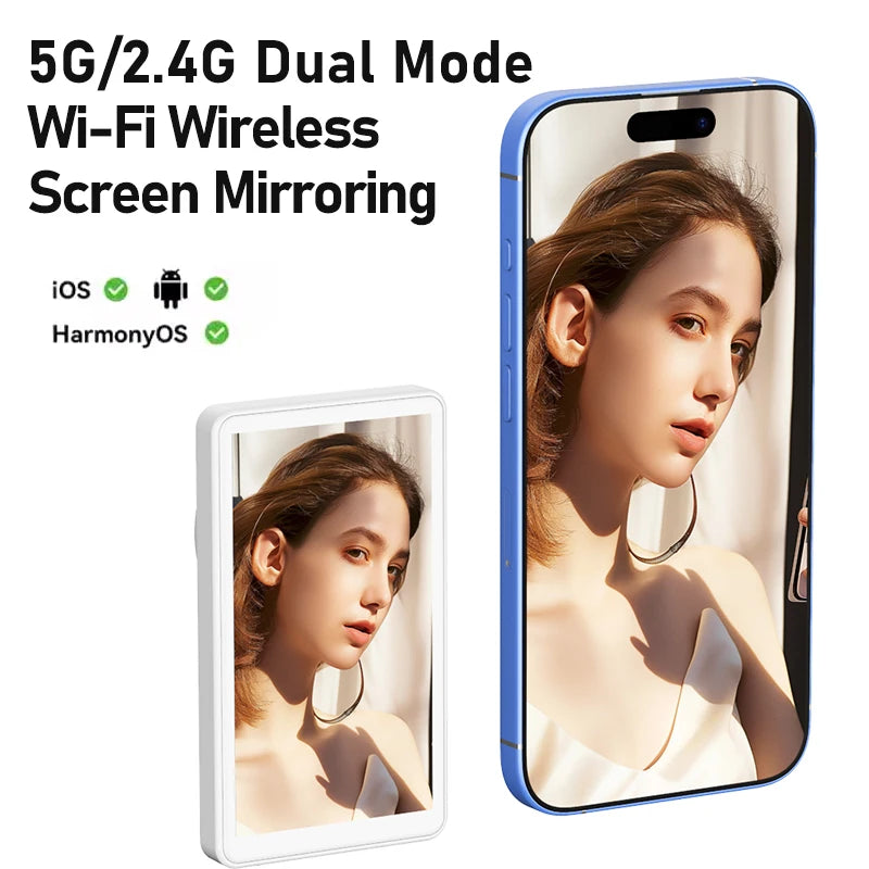 Smartphone Rear Camera Selfie Display Screen Wireless Wi-Fi Mirroring Magnetic Attachment for iOS Android Harmony OS