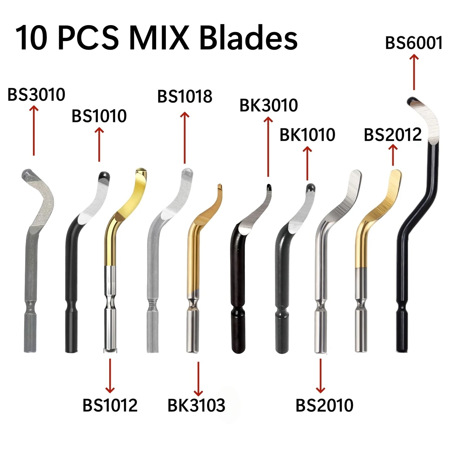 Pack of 10 PCS Deburring Blades for Burr Removal Reamer Tool as 360 Degree Rotary Head for Metal Resin Copper Plastic Brass PVC