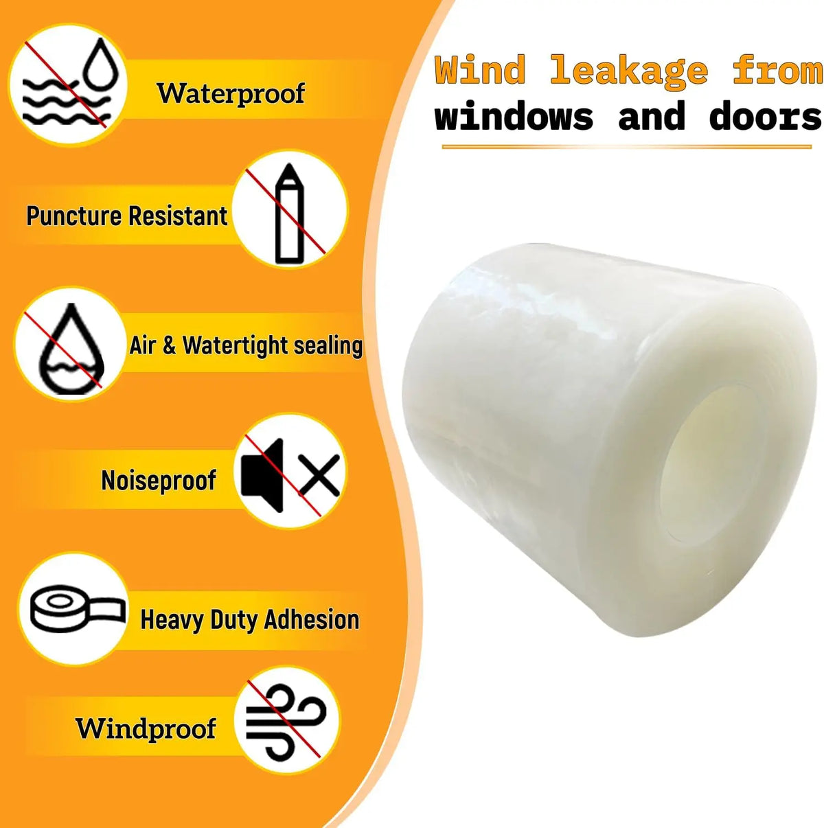 Clear Window Draft Seal Tape - Residue-Free Weather Sealing Strip - photo 3
