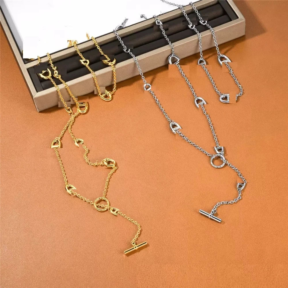 Stainless Steel Couple Necklace — Convertible Layered Bracelet