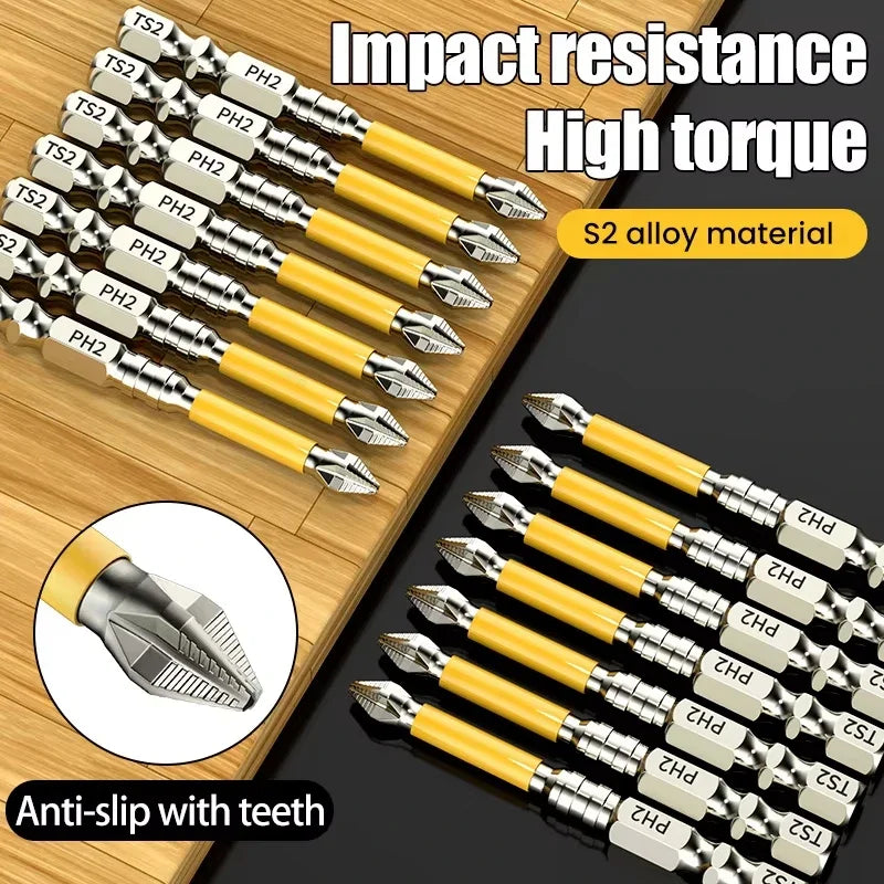 Non-slip PH2 Magnetic Batch Head Cross Screwdriver Hardness Drill Bit Screw Driver Hand Tools 25/50/65/70/90/150mm