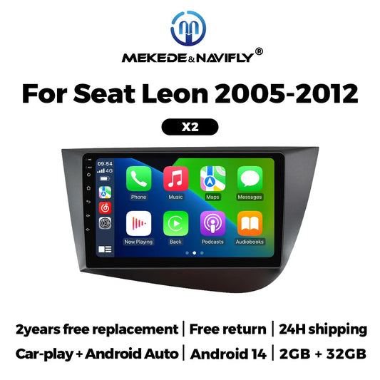 Car Stereo with Apple CarPlay & Android Auto, Compatible with Seat Leon 2 MK2 (2005-2012)
