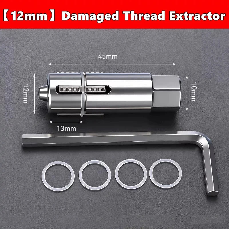 Faucet & Angle Valve Broken Thread Extractor Set — 12 mm and 14 mm Screw Remover