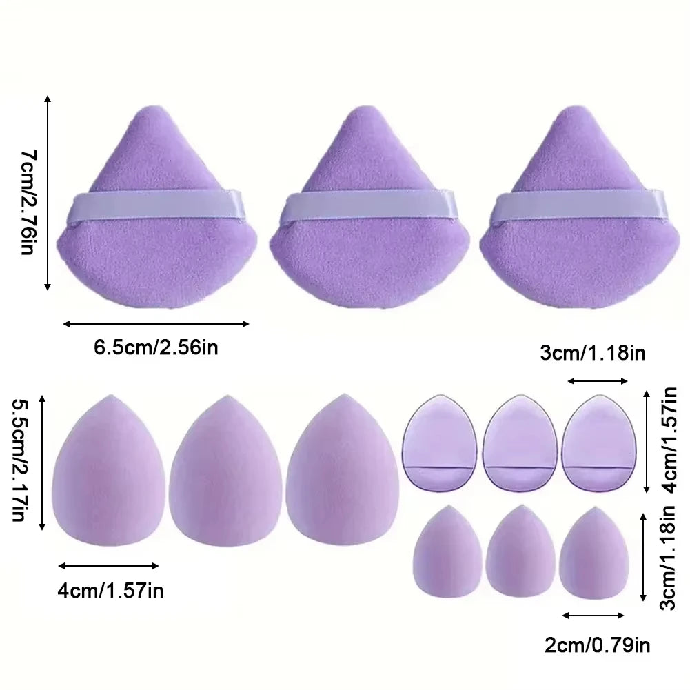 A 12-Piece Multi-Purpose Makeup Sponge Set For Liquid Foundation, Cream Foundation And Flawless Pressed Powder For All Skin Type