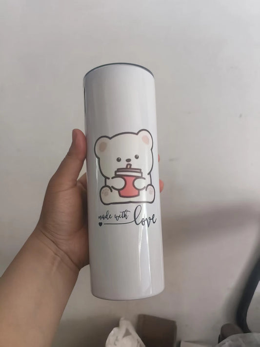 Custom Logo Picture 20oz Car Tubmler Thermos Vaccum mug insulated cup outdoor portable car straight Stainless Steel Water Bottle