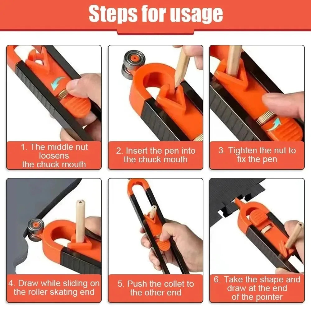 Contour Duplicating Gauge with Pencil Holder for Scribing - view 5