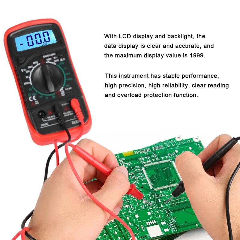 XL830L Handheld LCD Digital Multimeter Voltmeter Ammeter Ohmmeter Current Voltage TesterXL830L Red