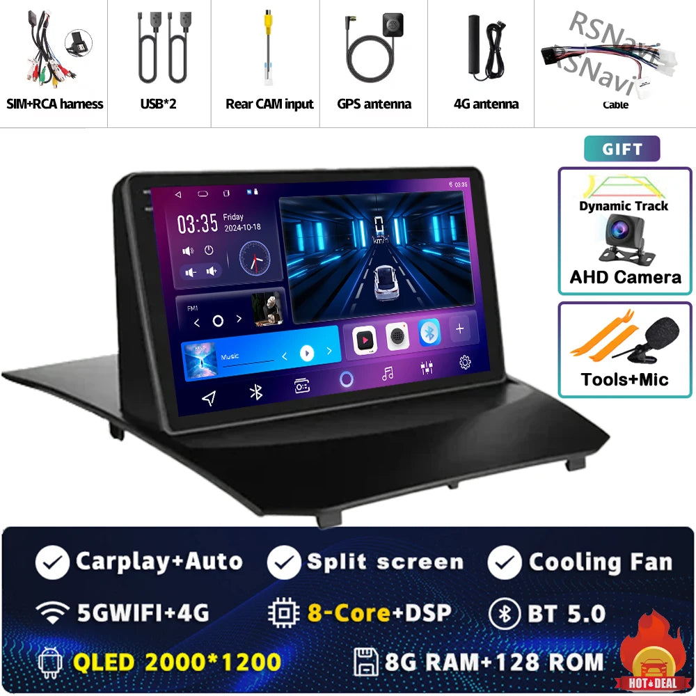 Plug and Play Android 16 Carplay Auto Qualcomm Screen Car Radio Player For Ford Fiesta 2011-2015 GPS DSP Stereo BT Navigation 4G
