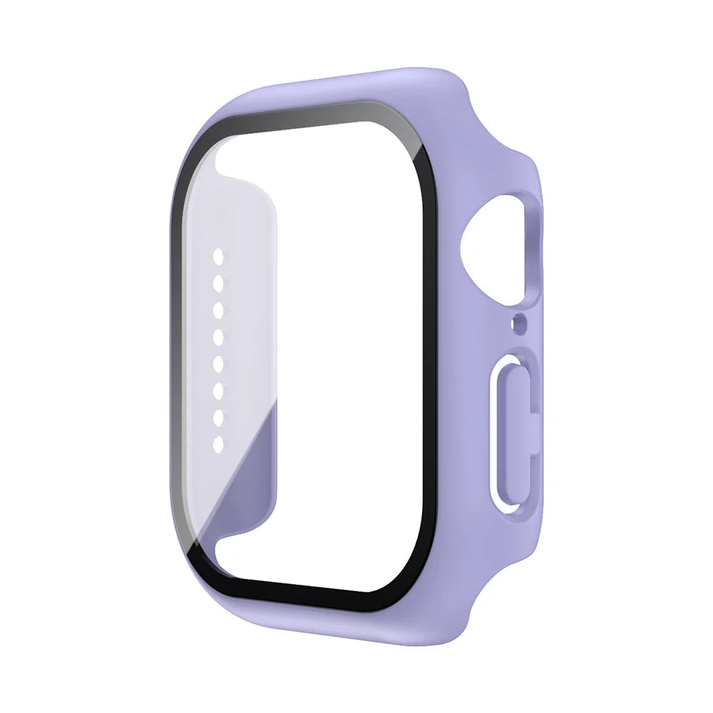 Apple Watch Tempered Glass Case + Screen Protector – Series 1–11, SE & Ultra 2 (38–46mm)