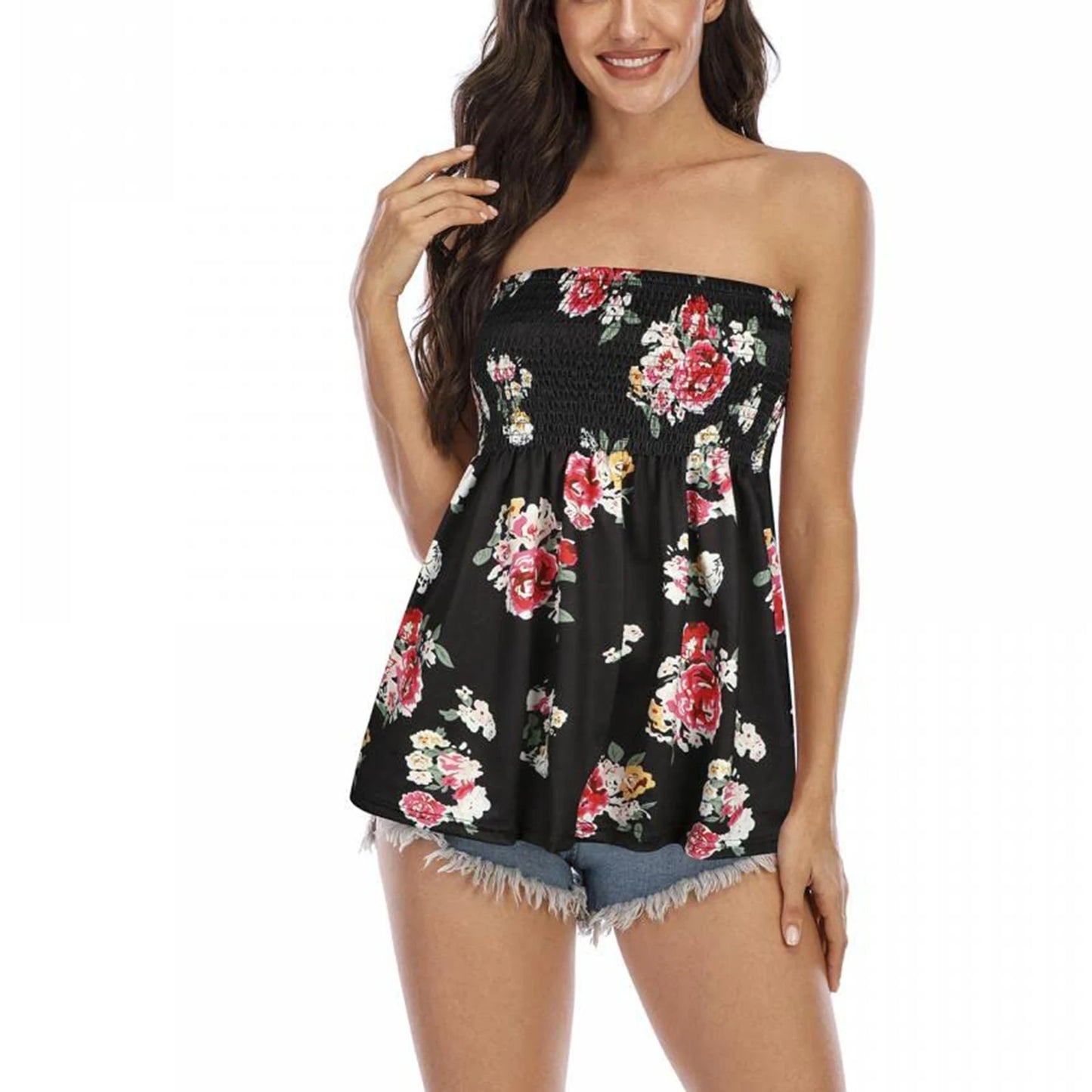 2026 Women Sexy Tube Top Summer Women Casual Tank Crop Tops Solid Color Elastic Design Backless Breathable Strapless Tops