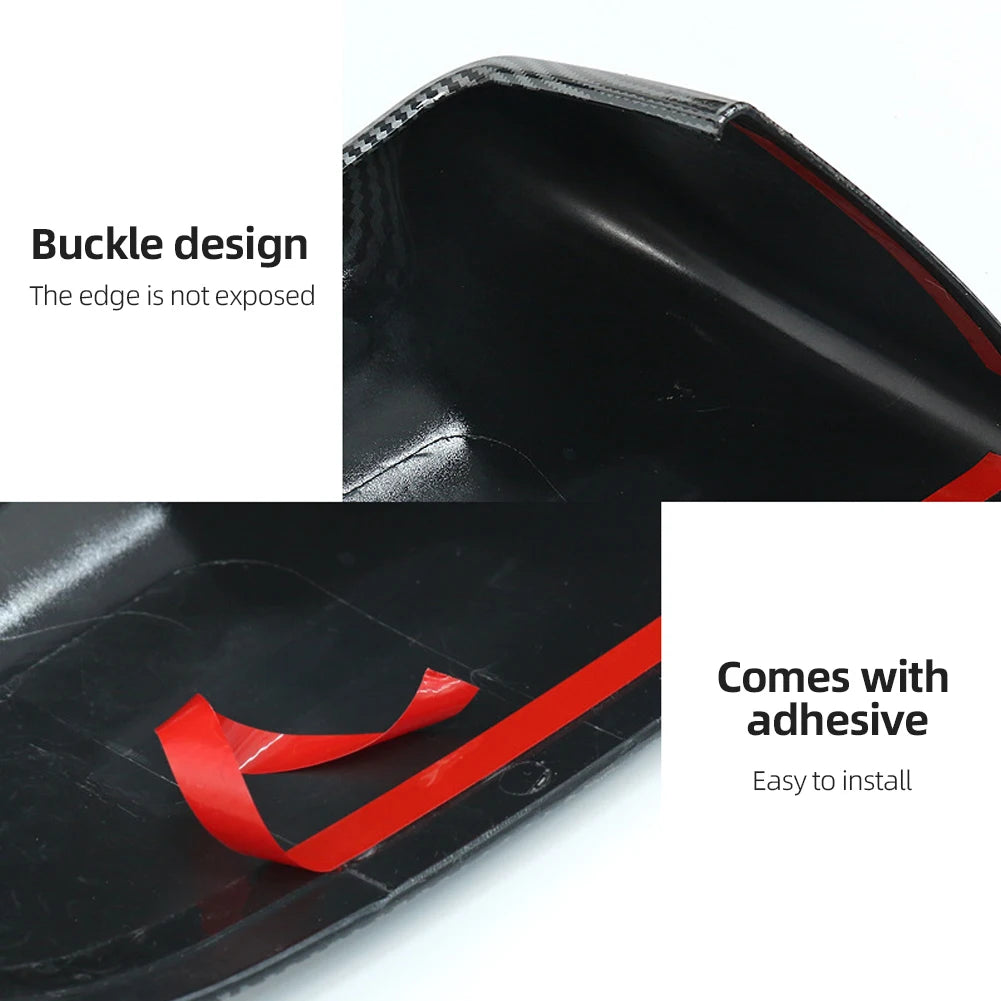 2PCS Car ABS Paste Side Door Mirror Cover For Tesla Model 3 Model Y 2021-2023 Auto Exterior Accessories Sides Rearview Cover