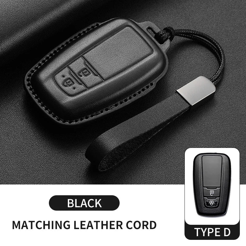 New Leather Car Remote Key Case Cover Shell For Toyota Prius Camry Corolla Avalon CHR RAV4 Land Cruiser Prado Keyless Key Fob