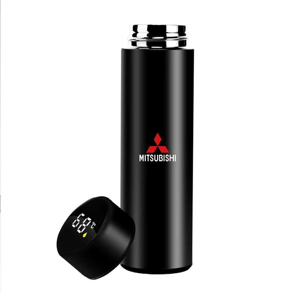 Stainless Steel Car Badge Thermos Mug Leak Proof Thermo Cup Smart Thermos Kettle For Mitsubishi Ralliart Pajero Eclipse Asx L200