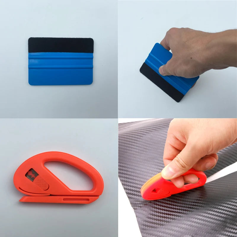 Vinyl Wrap Tool Kit — Rubber Squeegee, Scraper & Film Application Set for Car Wraps, Window Tint & Glass Film