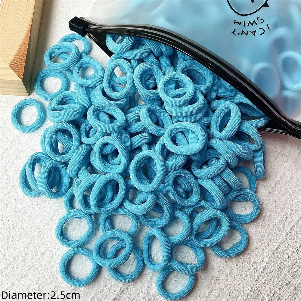 50pcs Black Elastic Hair Band Leagues Ties Colets Scrunchies Springs Gum Accessory For Girl Women No Damage Pigtails Holder Set