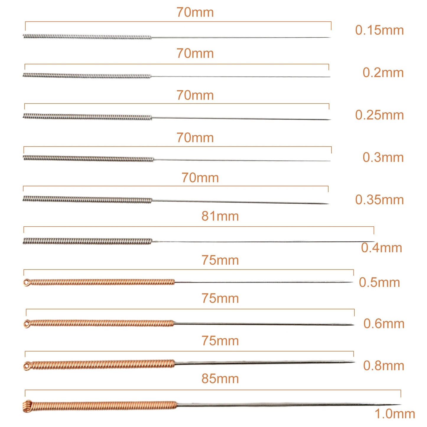 1Set Cleaning Needles 0.15-1.0mm Nozzle Clean Needle High Elasticity MK8 Nozles For cleaning filament remaining inside nozzles