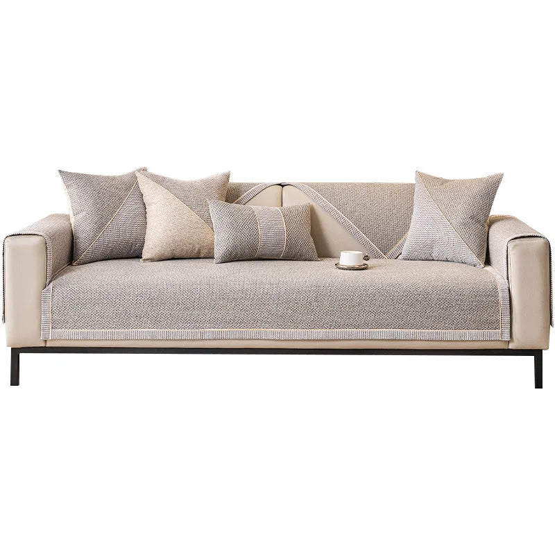 Woven Cotton and Linen Sofa Cushion for All Seasons Universal Non-slip Sofa Cover Cover New 2026 Backrest Cover Cloth Towel