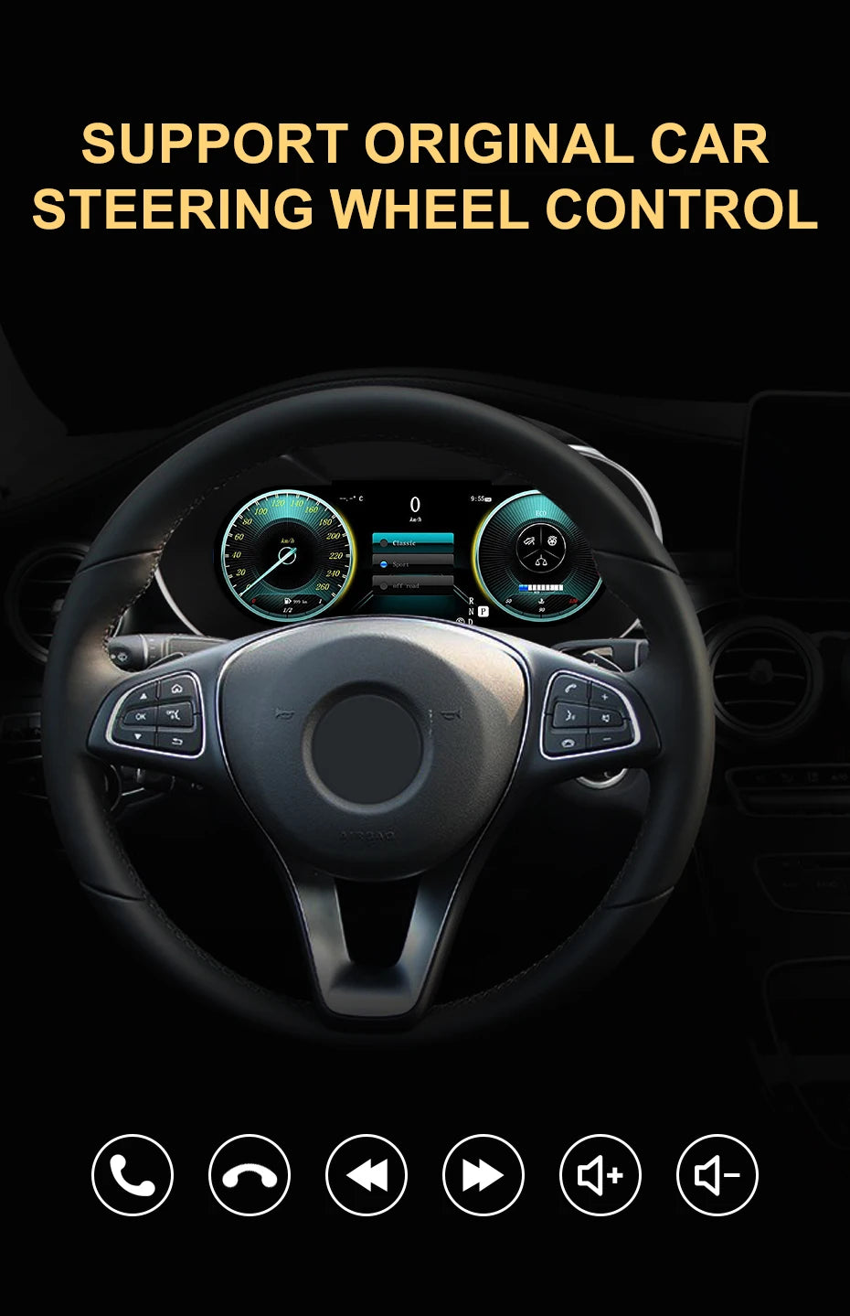 STWEI 2024 New Lcd Digital Dashboard Cluster Digital Speedometer For Mercedes Benz A Class W176 GLA CLA  C117 GLC W205 W212 W207