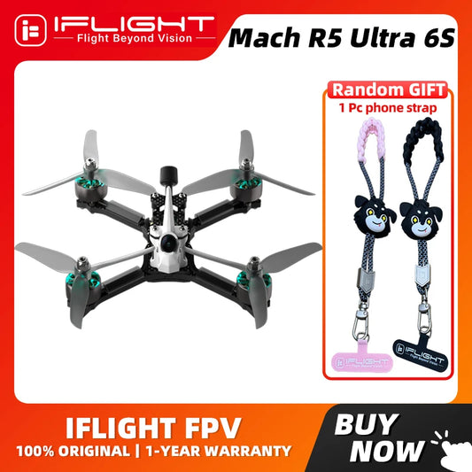 iFlight Mach R5 Ultra 6S HDZero Analog FPV Race Drone With Borg Race 5.8G 25mW / 600mW VTX /HDZero Race V3 VTX Nano 90 V2 Camera