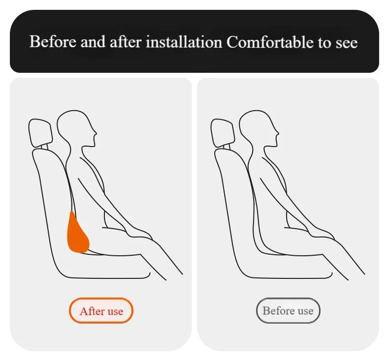Car Seat Memory Foam Lumbar Support Pillow – Breathable Back Protector for Car & Office Chair