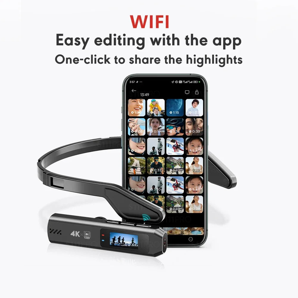 S111 Pro Head Camera — 110° Wide Angle Ultra-Light Wearable, 21g