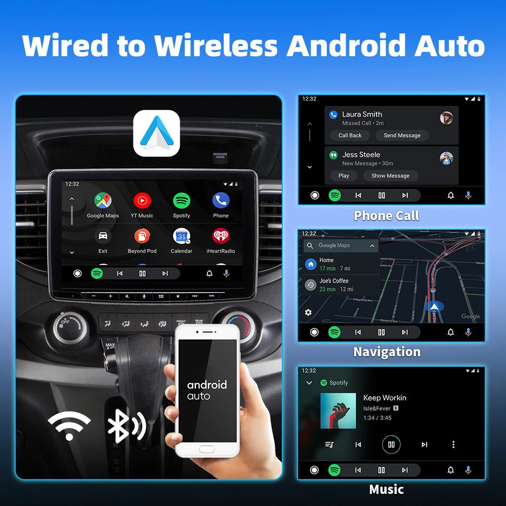 2-in-1 Wireless CarPlay & Android Auto AI Smart Box Adapter