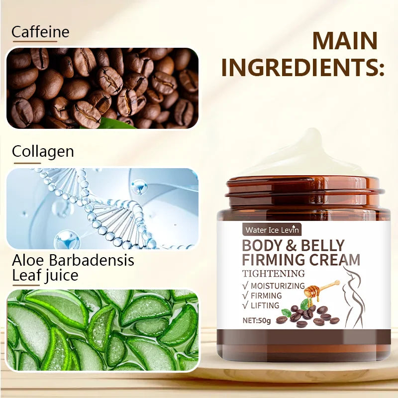 Abdominal Firming Body Cream - 60g, Plant Extracts, Alcohol-Free