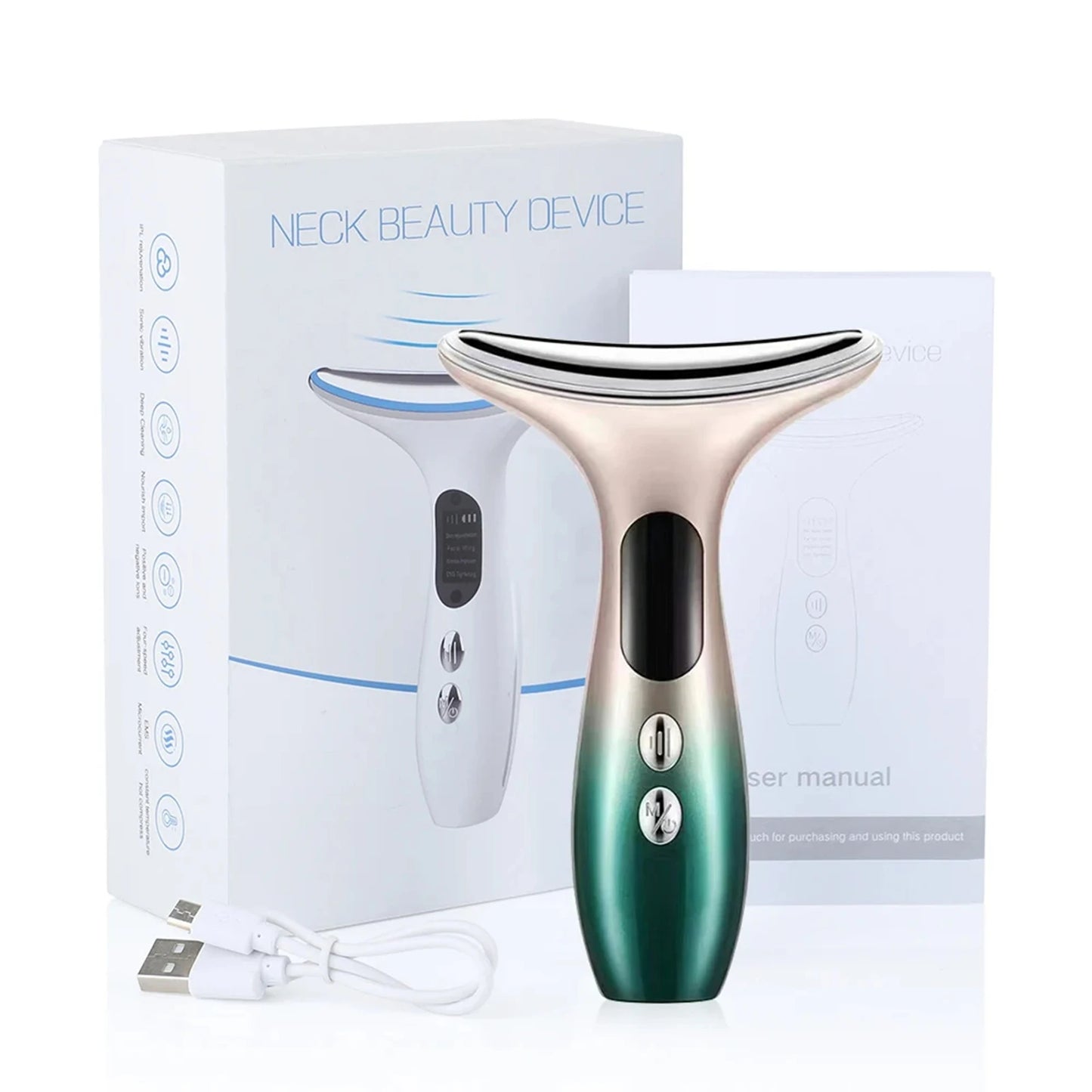 Handheld Face Massager Comfortable Facial Massager Face and Neck Beauty Device for Skin Care Adults Men and Women White