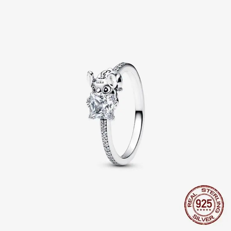 925 Sterling Silver Open Ring Style CZ Paved Heart Butterfly Flower Colorful Gemstone Ring For Women Daily Wear Jewelry Gift