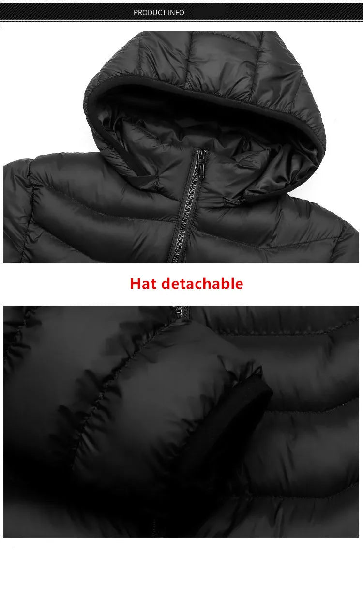 Men's Heated Hooded Winter Jacket, 21 Heating Zones