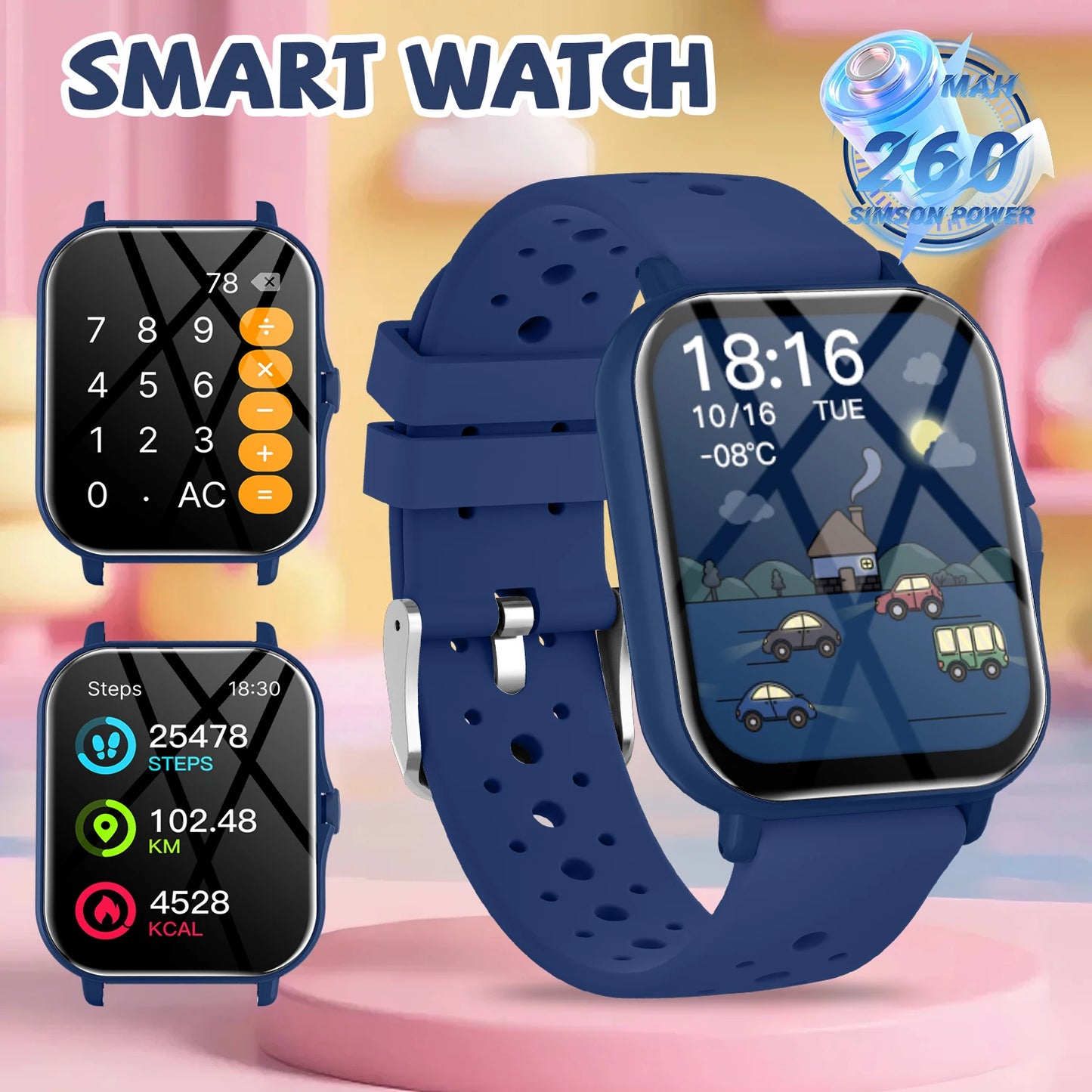 NEW Hot Smart Watch 1.83''HD Screen Camera Music Control Multi-mode Sports Bluetooth Call for Android/IOS 2026 Kids Gift Choice