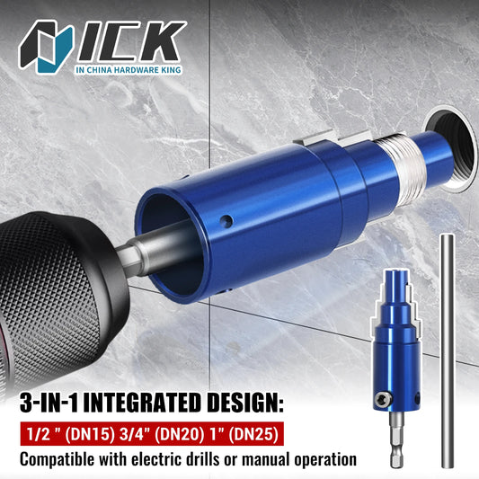 Broken Pipe Extractor Tool for 1/2 3/4 1 Inch DN15/20/25 Angle Valves Removes Rusted Damaged Faucet Bolts Drill or Manual Use