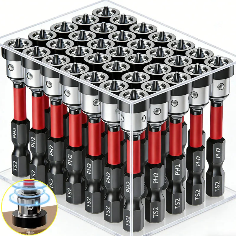 10/1x Magnetic Positioning Screwdriver Bits Hex Shank S2 Drywall Screw Bits for Batch Head Drilling Tools Gypsum Board Locating