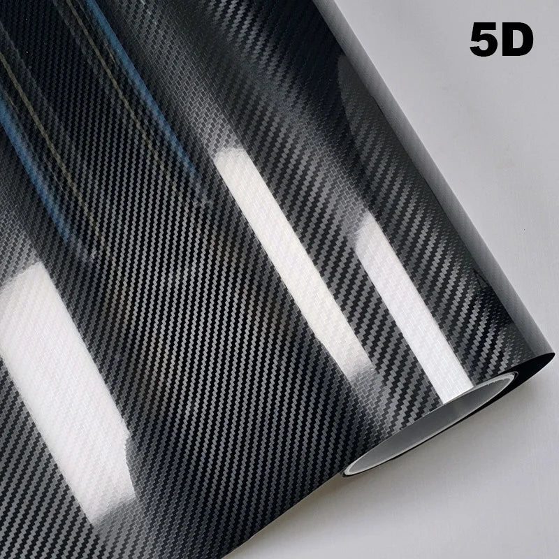 Carbon Fiber Car Body Film Black Vinyl Auto Wrap Sticker Matte Glossy Motorcycle Protective Film 6D 5D 4D 3D Vehicle Cover Foil