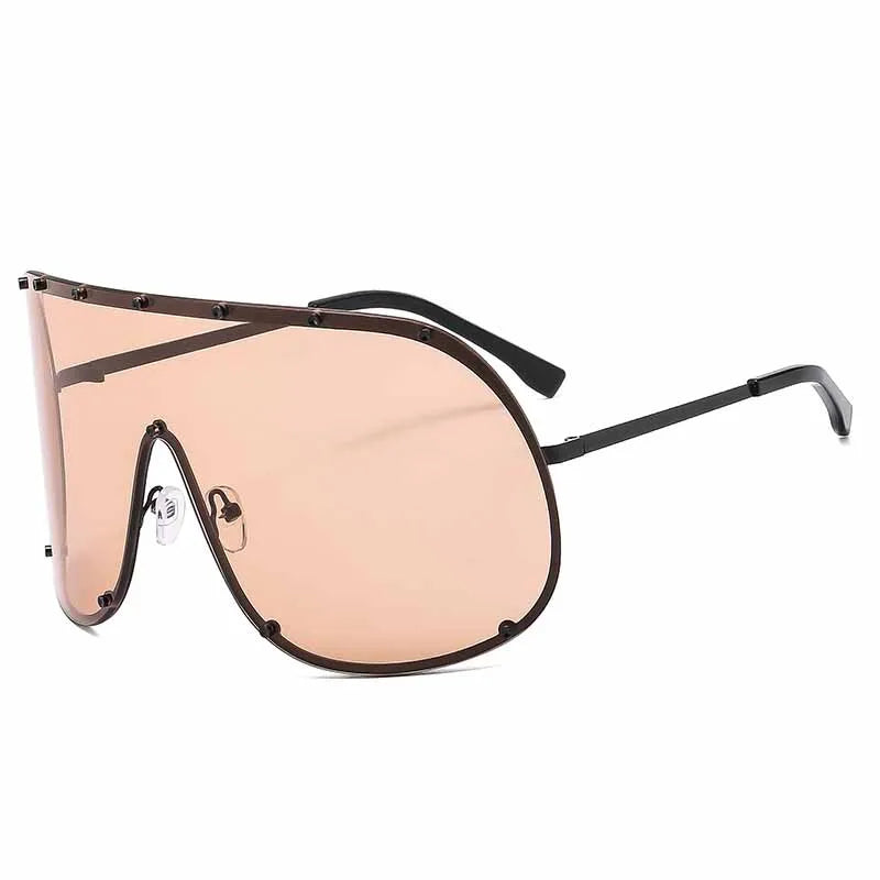 Oversized Rimless Shield Sunglasses for Women — Y2K UV400