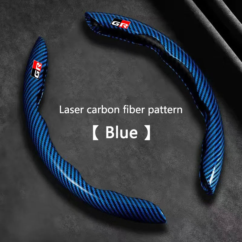 New Carbon fiber Car Steering Wheel Cover Non-slip Protector Sleeves For Toyota GR 86 Supra Yaris RAV4 Prius Corolla C-HR Auris