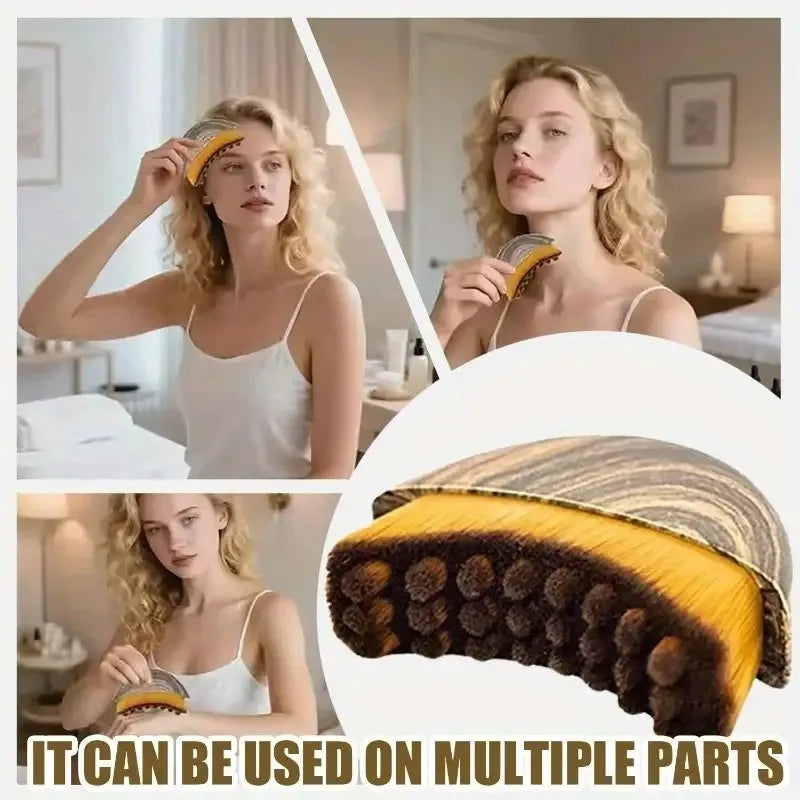 Portable Dry Facial Brush Soft Bristles Contoured Lymphatic Massage Tool Face Sculpting Device Home Spa Gentle Exfoliation Brush