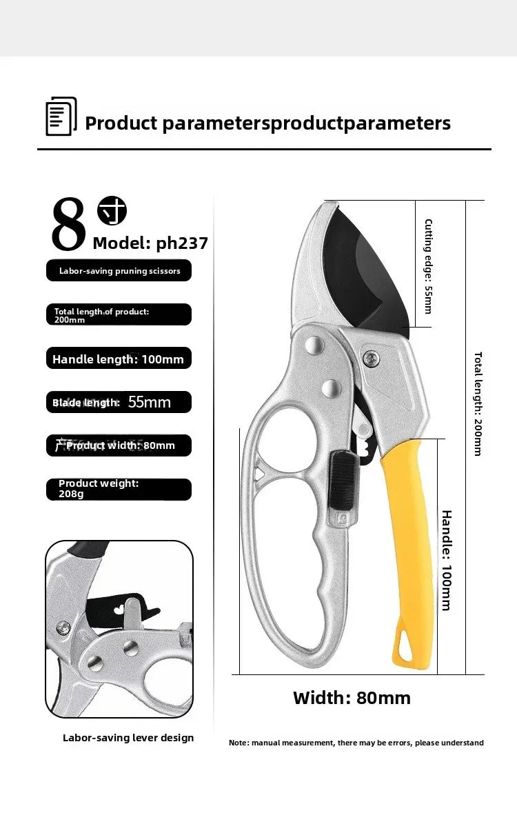 SK5 stainless steel rust resistant coarse pruning shears, pruning shears with pulleys, pruning shears for fruit trees, horticult