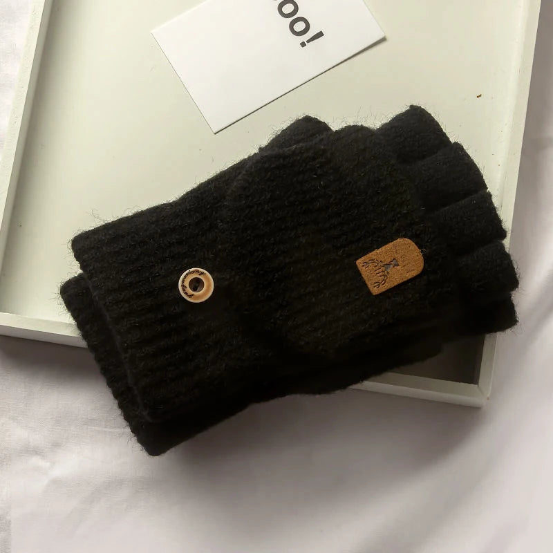 Knit Fingerless Touchscreen Gloves, Unisex