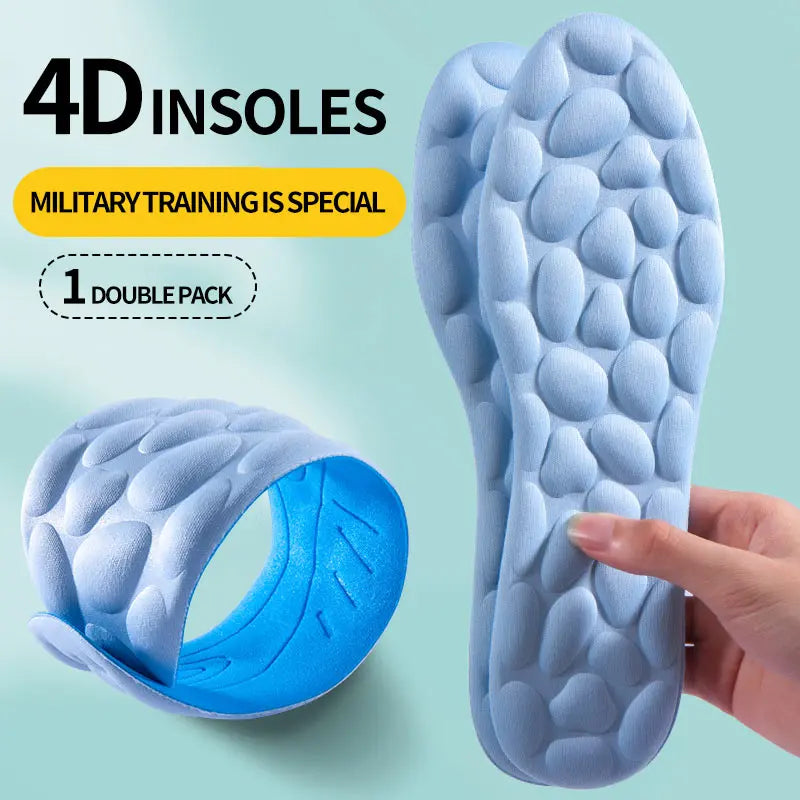 4D Cloud Sports Insoles – Shock Absorbing, Breathable PU Shoe Inserts
