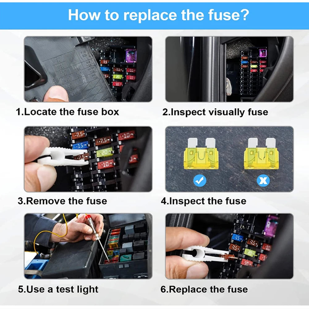 Standard Blade Fuse Assortment Kit - 2A to 35A Varieties