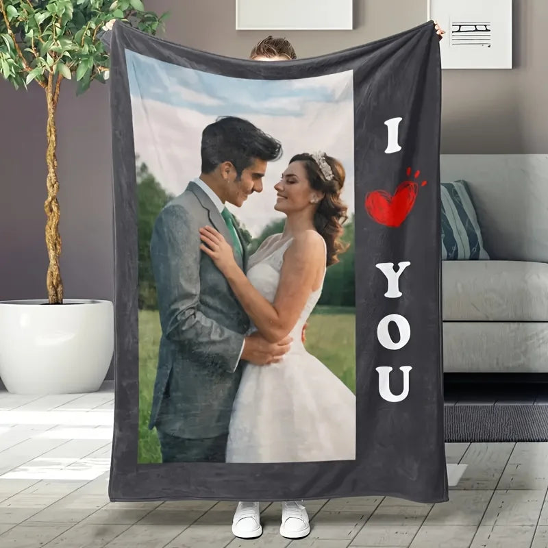 Custom Photo Flannel Blanket, Personalized Gift Blanket