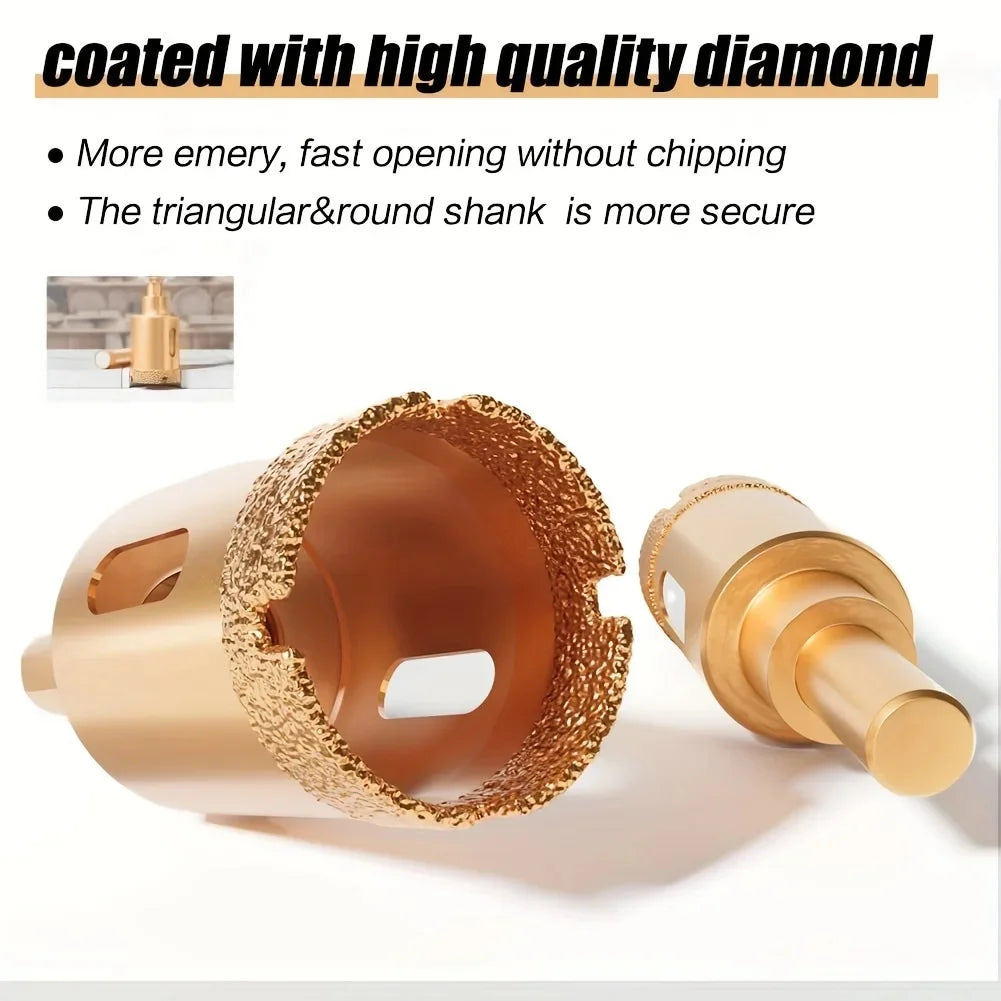 12 Pc Diamond Hole Saw Kit 6-35mm for Glass, Marble & Granite