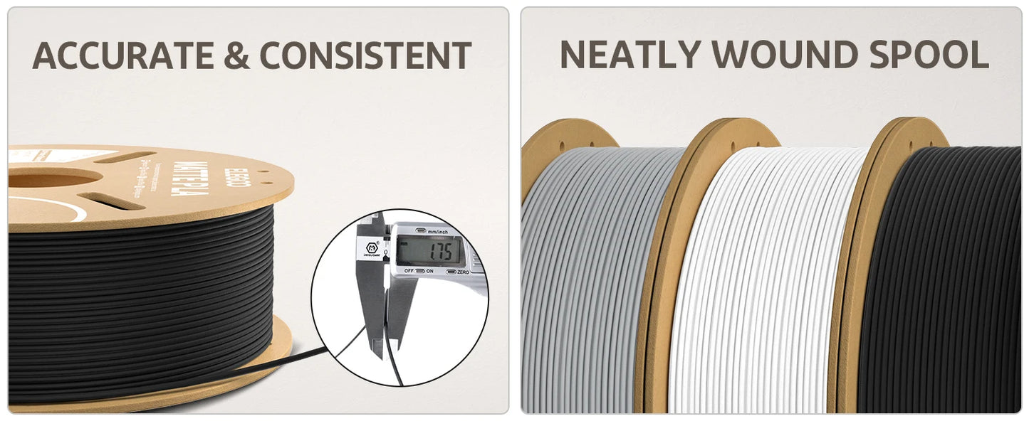 ELEGOO Matte PLA Filament 1KG,1.75mm FDM 3D Printer Filament Dimensional Accuracy +/- 0.02mm, 1kg Carboard Spool (2.2lbs)