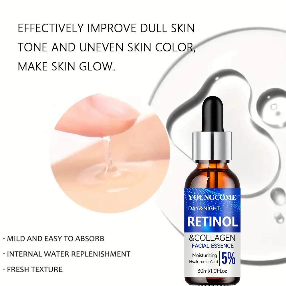 YOUNGCOME Retinol Cream & Serum Combo Set – Locks In Moisture, Repairs Skin, Smooths Wrinkles & Increases Elasticity | Anti-Aging Face Care for Women