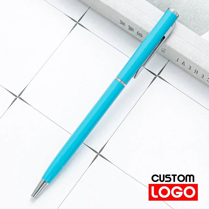 50 Pcs Metal Ballpoint Pen Rose Gold Pen Custom Logo School Office Supplies Stationery Business Gift Lettering Engraved Name