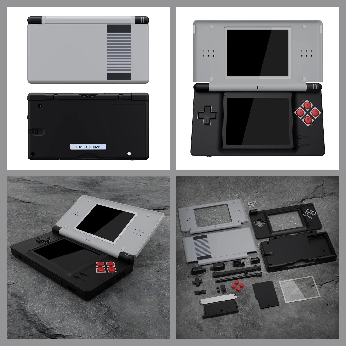 eXtremeRate Replacement Full Housing Shell for Nintendo DS Lite, Case Cover W/Buttons, Screen Lens for NDSL - SFC SNES Classic